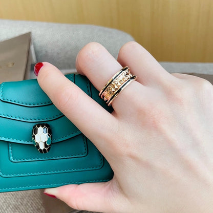 [Royal Top]ZERO 1 PINK GOLD BLACK CERAMIC RING