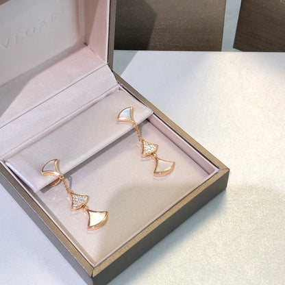 [Royal Top]DREAM EARRINGS 3 MOTIFS DIAMOND MOP PINK GOLD