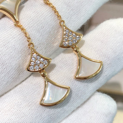 [Royal Top]DREAM EARRINGS 3 MOTIFS DIAMOND MOP PINK GOLD