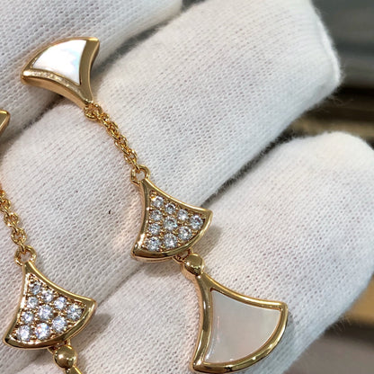 [Royal Top]DREAM EARRINGS 3 MOTIFS DIAMOND MOP PINK GOLD