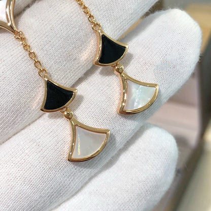 [Royal Top]DREAM EARRINGS 3 MOTIFS ONYX MOP PINK GOLD