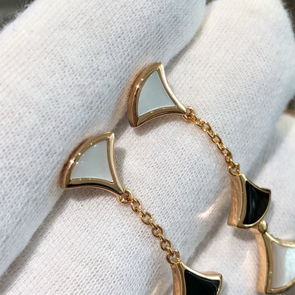 [Royal Top]DREAM EARRINGS 3 MOTIFS ONYX MOP PINK GOLD