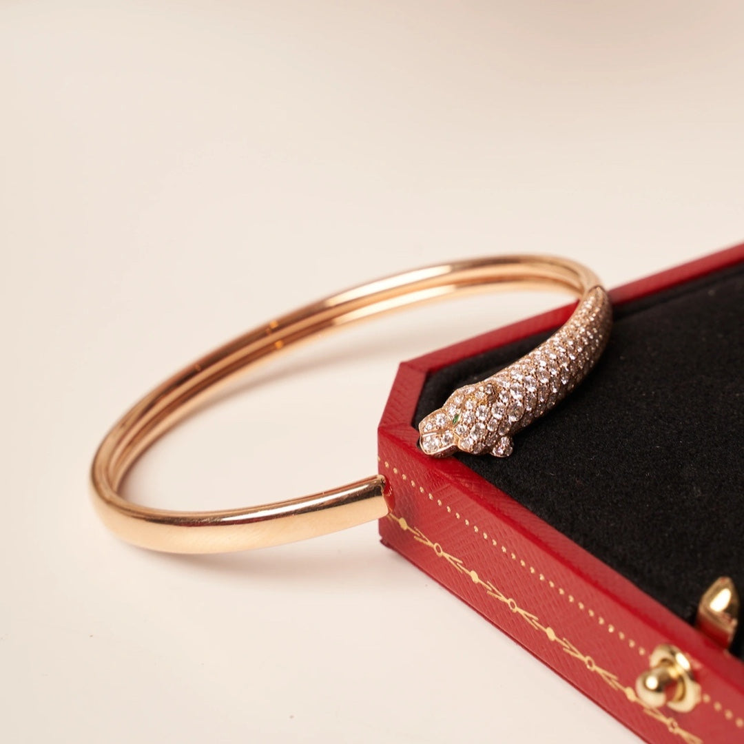 [Royal Top]PANTHERE ROSE GOLD DIAMOND OPEN BRACELET
