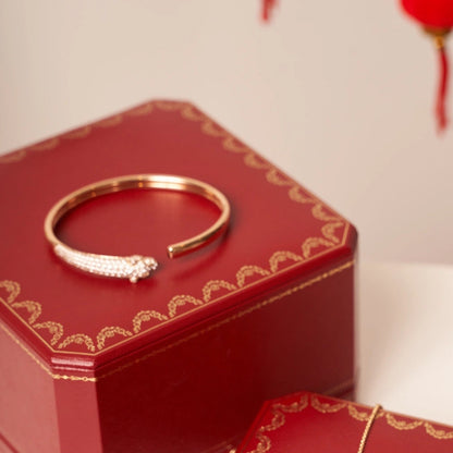 [Royal Top]PANTHERE ROSE GOLD DIAMOND OPEN BRACELET