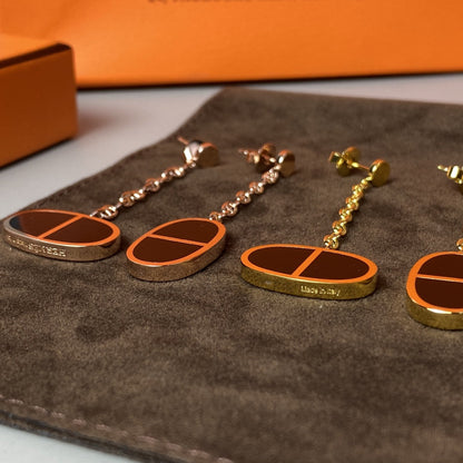 [Royal Top]CHAINE VERSO BLACK CERAMIC EARRINGS
