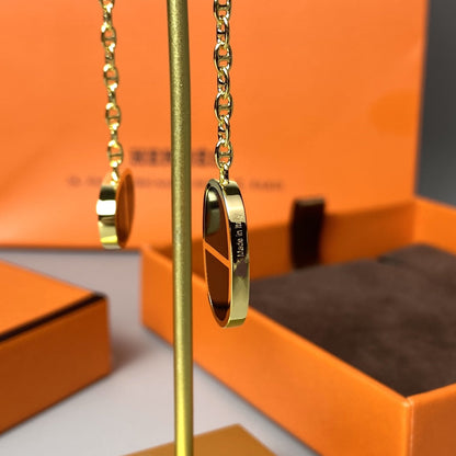 [Royal Top]CHAINE VERSO BLACK CERAMIC EARRINGS