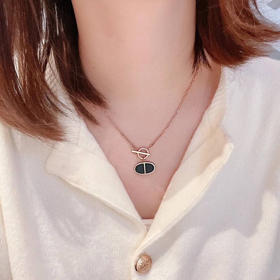 [Royal Top]CHAINE VERSO BLACK CERAMIC NECKLACE