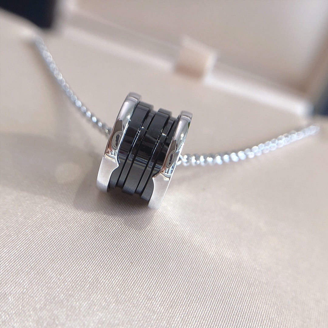 [Royal Top]ZERO 1 BLACK CERAMIC SILVER NECKLACE