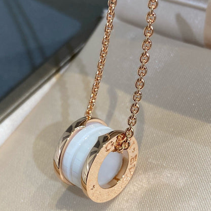[Royal Top]ZERO 1 WHITE CERAMIC PINK GOLD NECKLACE