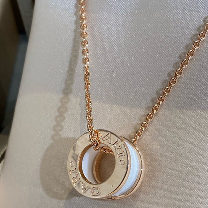 [Royal Top]ZERO 1 WHITE CERAMIC PINK GOLD NECKLACE