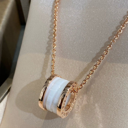 [Royal Top]ZERO 1 WHITE CERAMIC PINK GOLD NECKLACE
