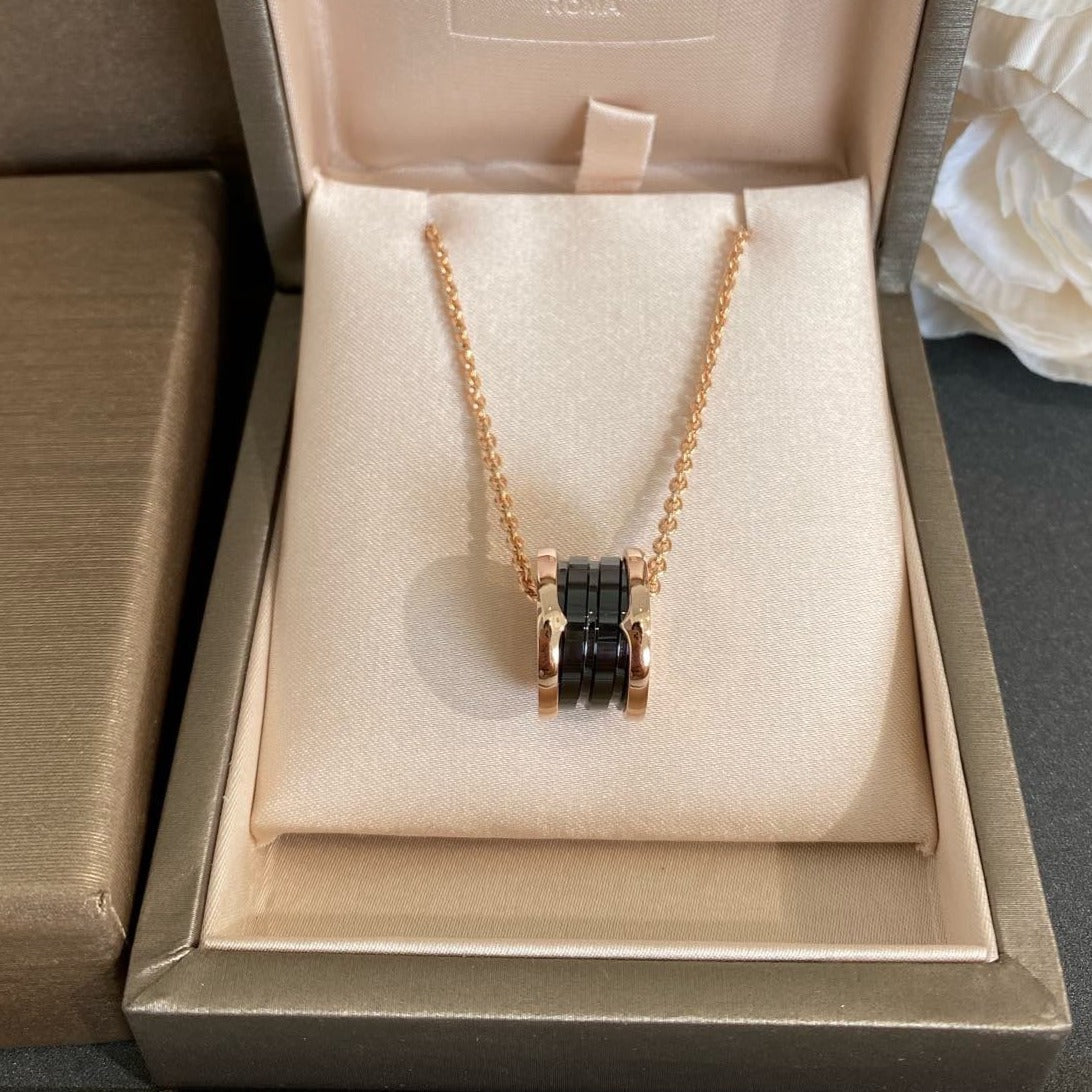 [Royal Top]ZERO 1 BLACK CERAMIC PINK GOLD NECKLACE
