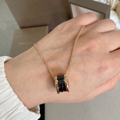[Royal Top]ZERO 1 BLACK CERAMIC PINK GOLD NECKLACE