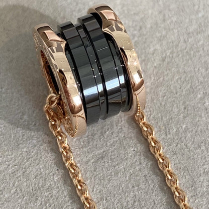 [Royal Top]ZERO 1 BLACK CERAMIC PINK GOLD NECKLACE