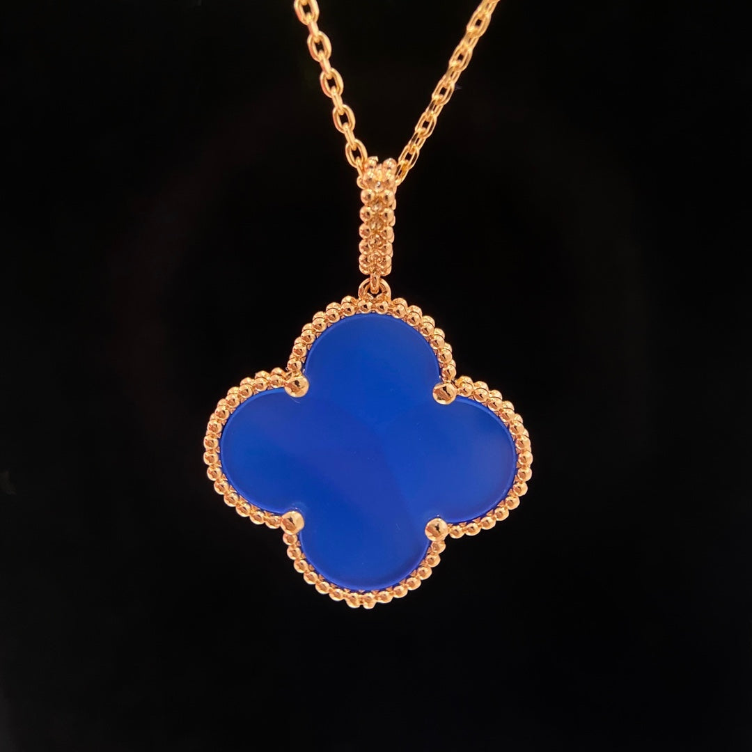 [Royal Top]CLOVER 25MM NECKLACE TURQUOISE ROSE GOLD