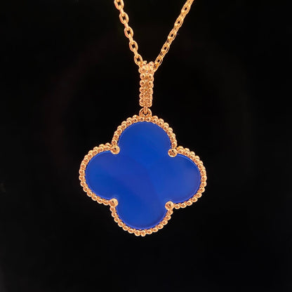 [Royal Top]CLOVER 25MM NECKLACE TURQUOISE ROSE GOLD