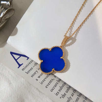 [Royal Top]CLOVER 25MM NECKLACE TURQUOISE ROSE GOLD