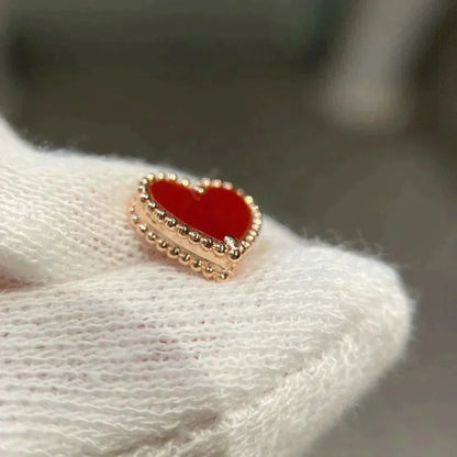 [Royal Top]HEART CARNELIAN STUD EARRINGS