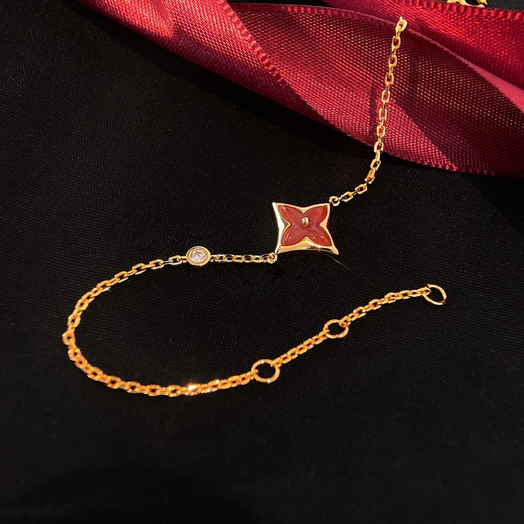[Royal Top]COLOR STAR CARNELIAN PINK GOLD DIAMOND BRACELET