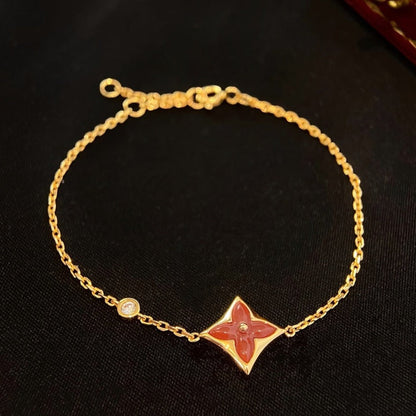 [Royal Top]COLOR STAR CARNELIAN PINK GOLD DIAMOND BRACELET