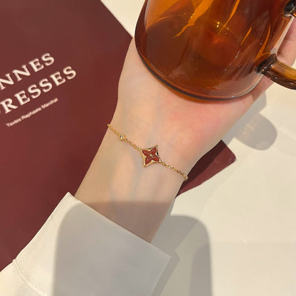 [Royal Top]COLOR STAR CARNELIAN PINK GOLD DIAMOND BRACELET