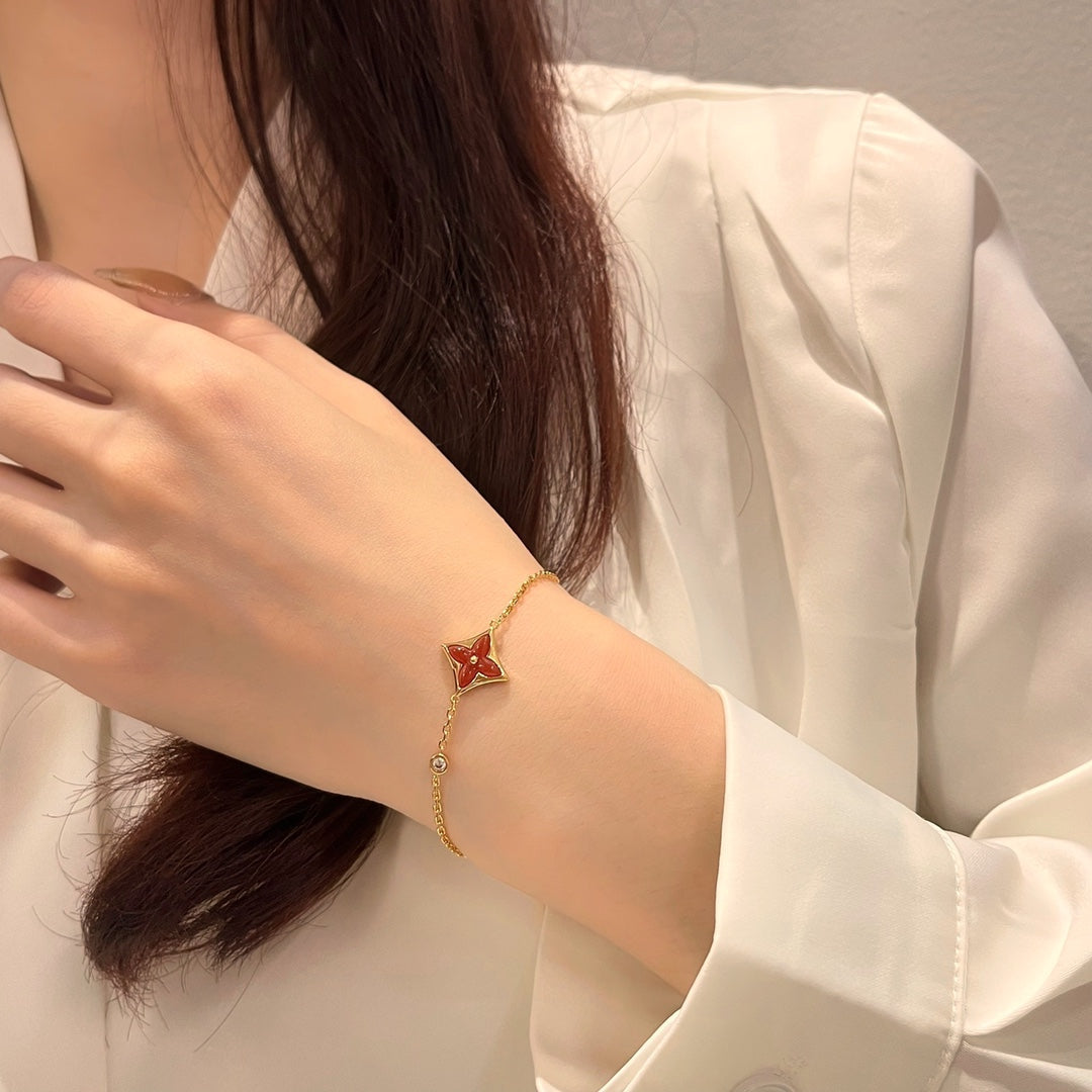 [Royal Top]COLOR STAR CARNELIAN PINK GOLD DIAMOND BRACELET