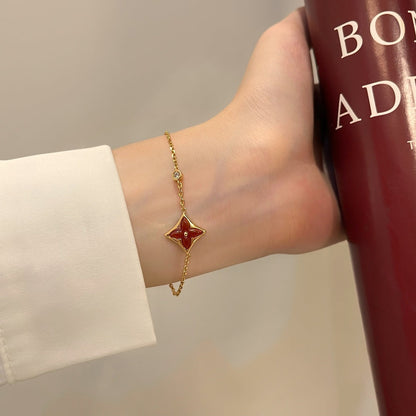 [Royal Top]COLOR STAR CARNELIAN PINK GOLD DIAMOND BRACELET