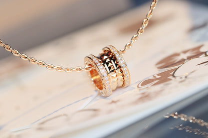[Royal Top]ZERO 1 ROCK PEDANT PINK GOLD NECKLACE