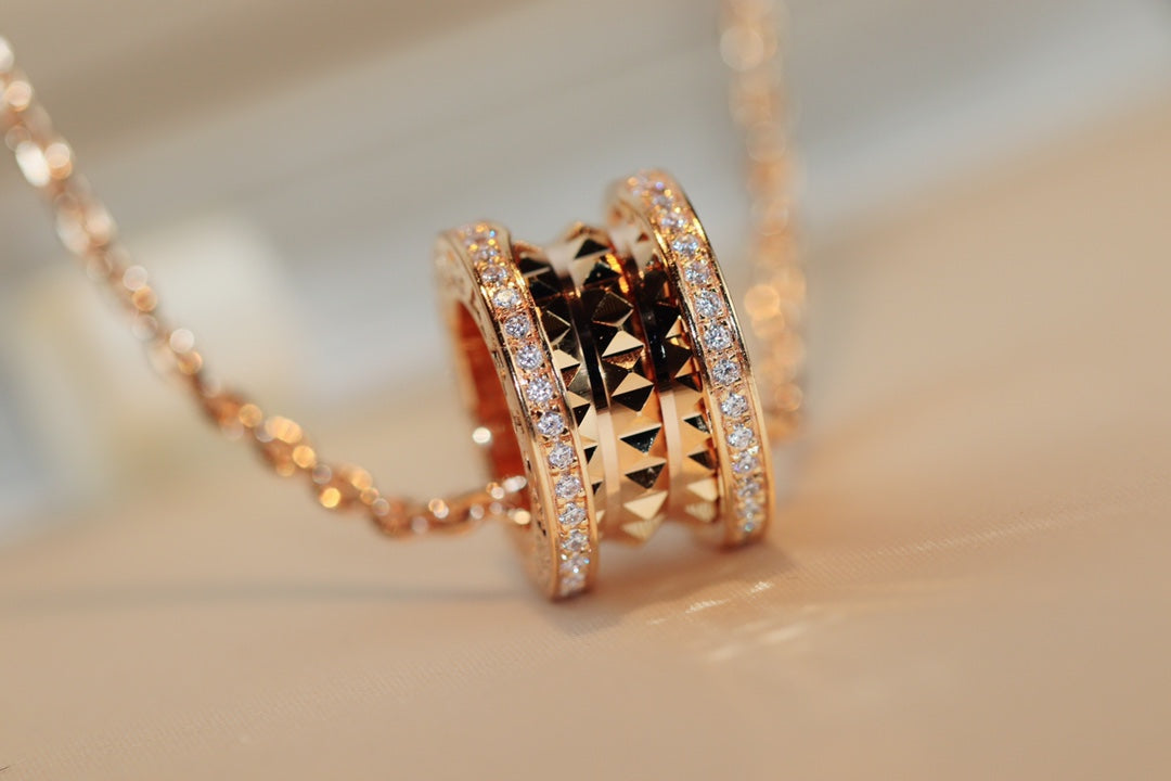[Royal Top]ZERO 1 ROCK PEDANT PINK GOLD NECKLACE