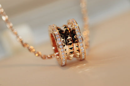 [Royal Top]ZERO 1 ROCK PEDANT PINK GOLD NECKLACE