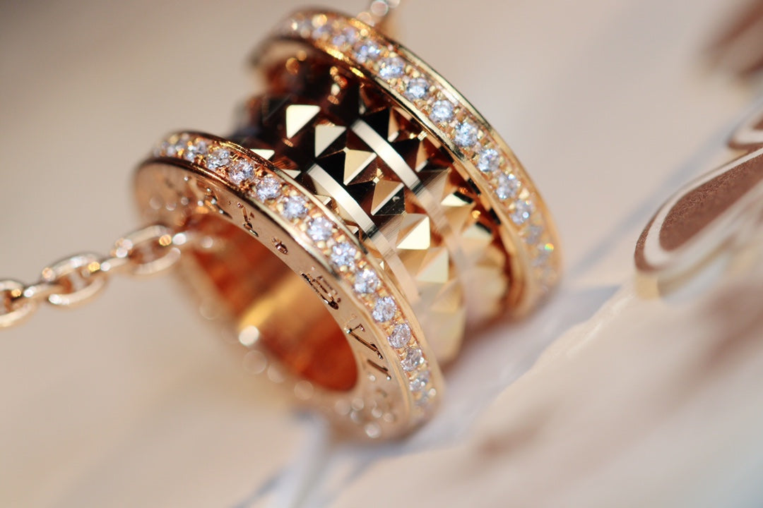 [Royal Top]ZERO 1 ROCK PEDANT PINK GOLD NECKLACE
