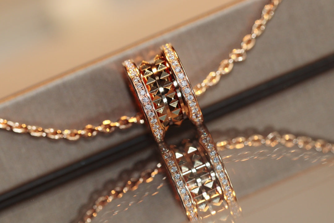 [Royal Top]ZERO 1 ROCK PEDANT PINK GOLD NECKLACE