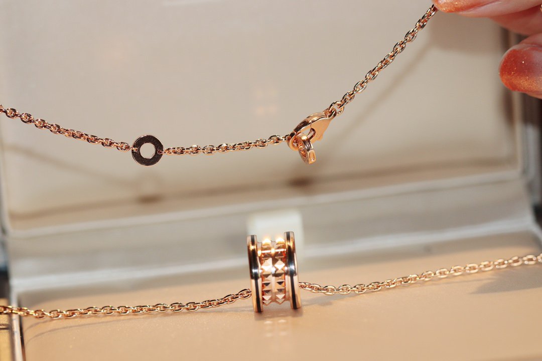 [Royal Top]ZERO 1 ROCK PEDANT PINK GOLD BLACK NECKLACE