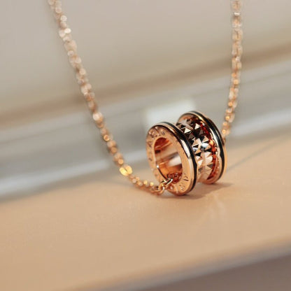 [Royal Top]ZERO 1 ROCK PEDANT PINK GOLD BLACK NECKLACE