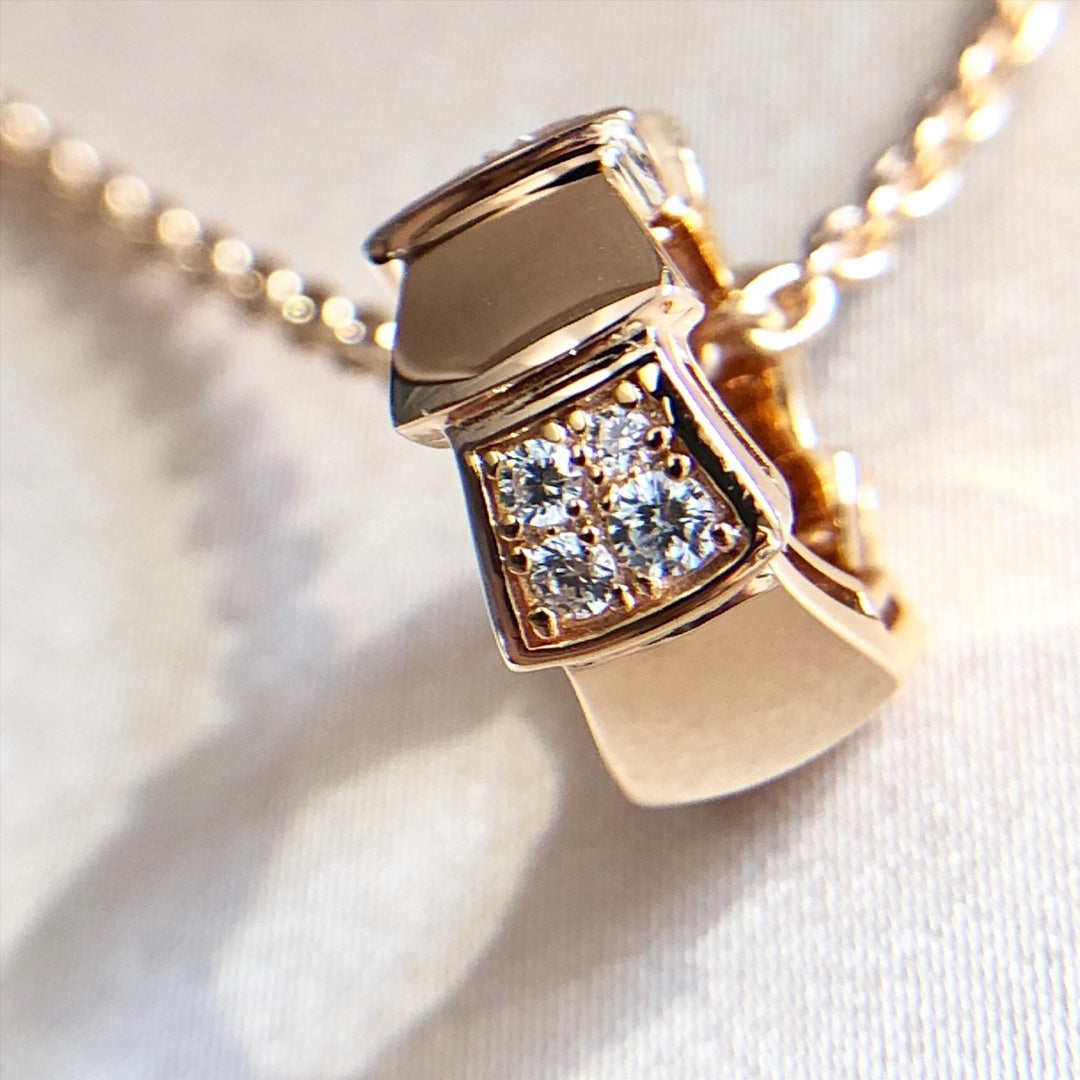 [Royal Top]SERPENTI PEDANT DIAMOND PINK GOLD NECKLACE
