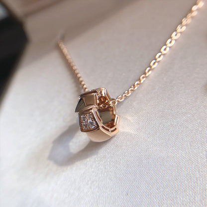 [Royal Top]SERPENTI PEDANT DIAMOND PINK GOLD NECKLACE