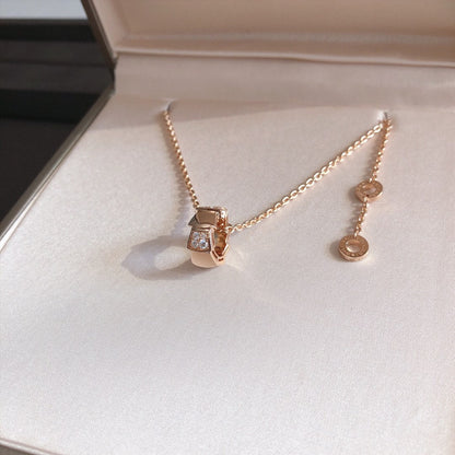 [Royal Top]SERPENTI PEDANT DIAMOND PINK GOLD NECKLACE
