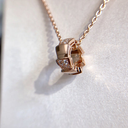 [Royal Top]SERPENTI PEDANT DIAMOND PINK GOLD NECKLACE