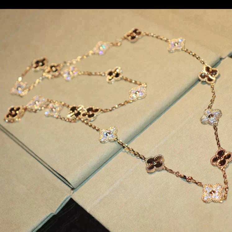 [Royal Top]CLOVER 20 MOTIFS LASER DIAMOND NECKLACE