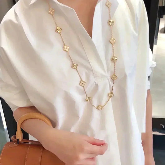 [Royal Top]CLOVER 20 MOTIFS LASER DIAMOND NECKLACE