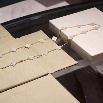 [Royal Top]CLOVER 20 MOTIFS WHITE MOP NECKLACE
