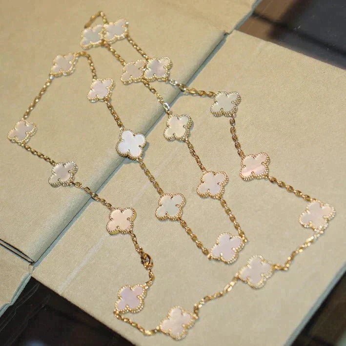 [Royal Top]CLOVER 20 MOTIFS WHITE MOP NECKLACE
