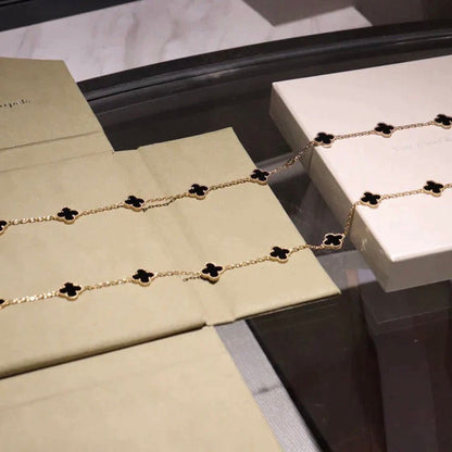 [Royal Top]CLOVER 20 MOTIFS ONYX NECKLACE