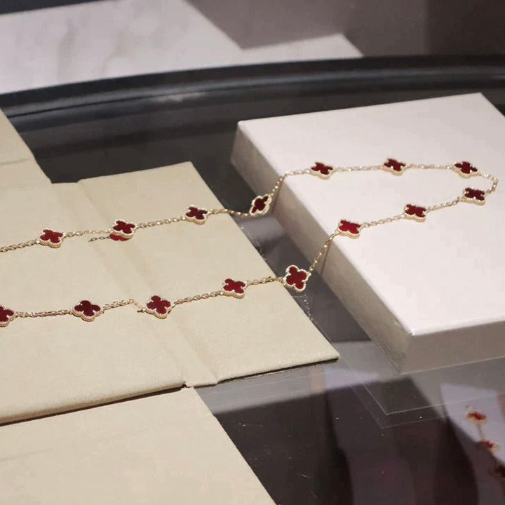 [Royal Top]CLOVER 20 MOTIFS CARNELIAN NECKLACE