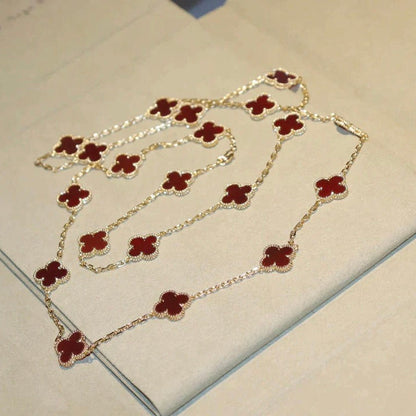 [Royal Top]CLOVER 20 MOTIFS CARNELIAN NECKLACE