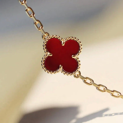 [Royal Top]CLOVER 20 MOTIFS CARNELIAN NECKLACE