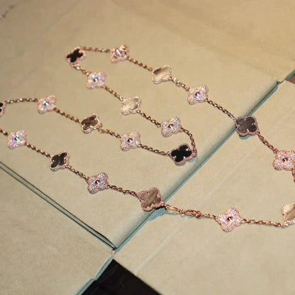 [Royal Top]CLOVER 20 MOTIFS DARK MOP DIAMOND  NECKLACE