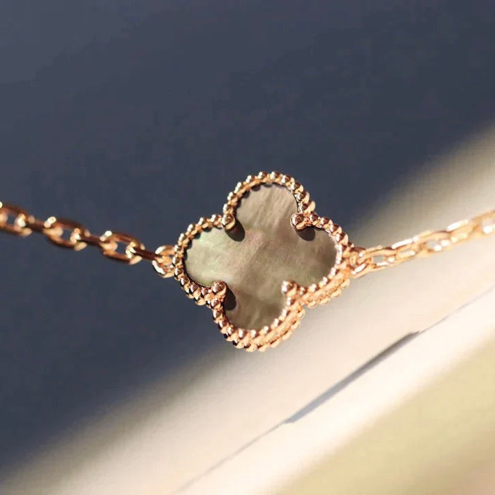 [Royal Top]CLOVER 20 MOTIFS DARK MOP DIAMOND  NECKLACE