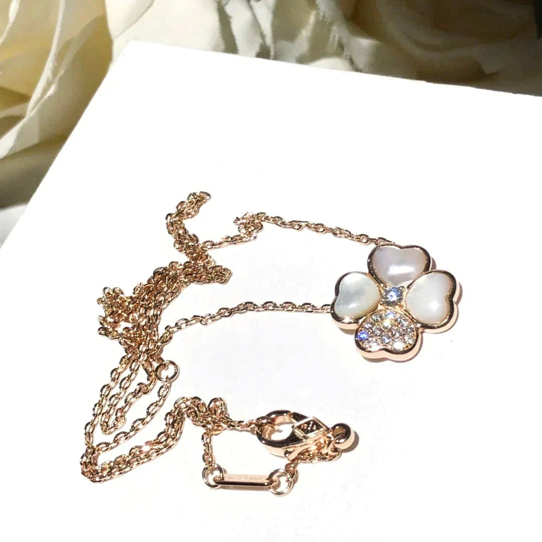 [Royal Top]CLOVER MOP DIAMOND ROSE GOLD NECKLACE