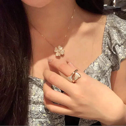 [Royal Top]CLOVER MOP DIAMOND ROSE GOLD NECKLACE